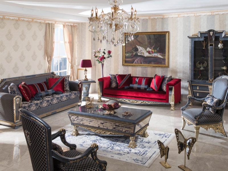 Luxury Turkish 7 Seater Sofa with Center Table DFI1006QE