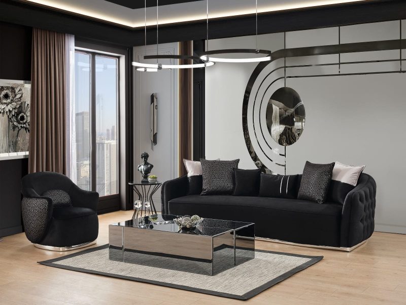 Black and White Turkish Sofa00001